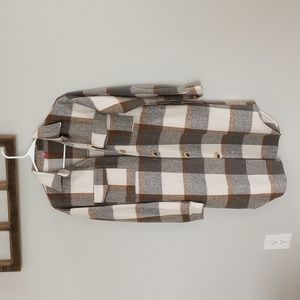 Long flannel shirt jacket/ shacket